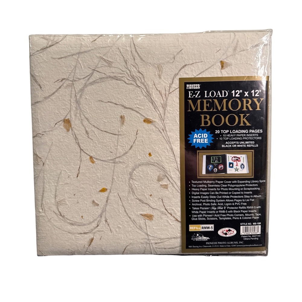 Pioneer E-Z Load 12x12 Memory Book Mulberry Paper Scrapbook MB-10M NEW